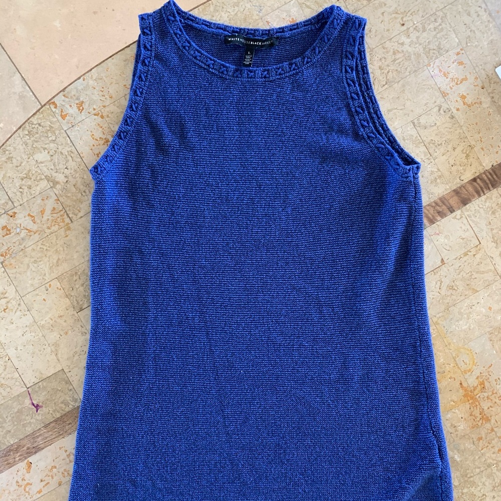 WHBM Shimmer Blue Sleeveless Sweater